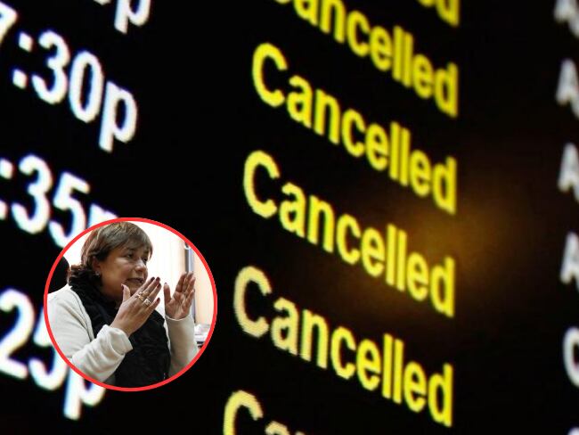 Superintendente de Transporte, Ayda Lucy Ospina frente a problemática de cancelación de vuelos.