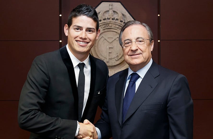 James Rodríguez y Florentino Pérez / Getty Images