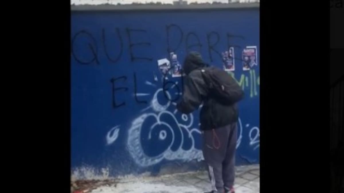 Hubo vandalismo con grafitis durante la marcha en Bucaramanga