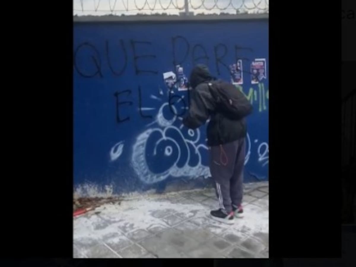 Hubo vandalismo con grafitis durante la marcha en Bucaramanga