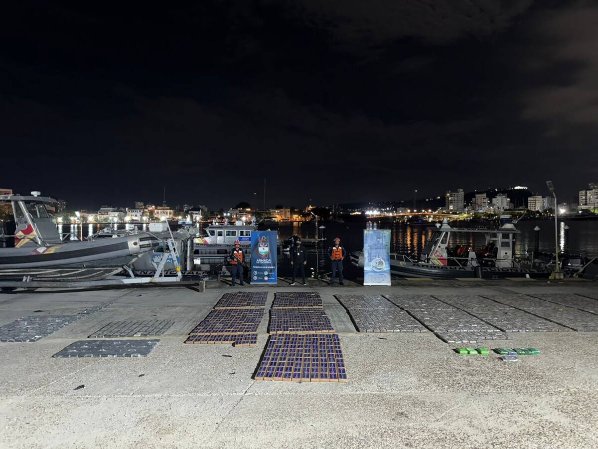 1.9 Toneladas de cocaína fueron incautadas en aguas del Mar Caribe, cerca de Cartagena