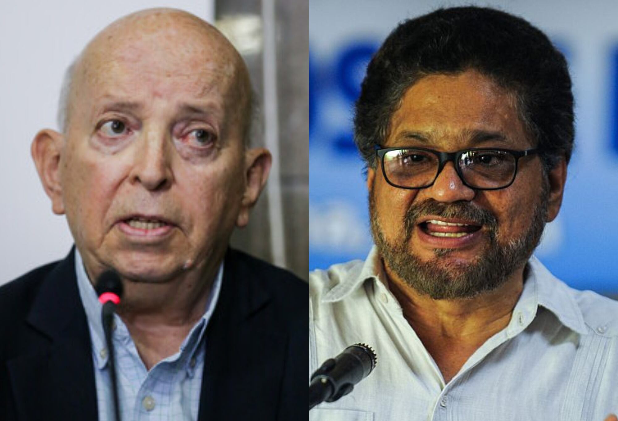 Otty Patiño e Iván Márquez. Foto: (Colprensa - Mariano Vimos) / (Photo credit should read YAMIL LAGE/AFP via Getty Images)