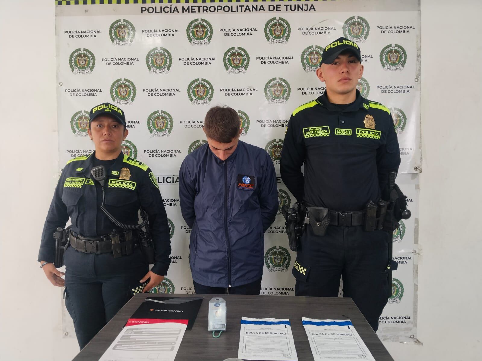 Yulian Bautista Martínez Jiménez, fue la persona detenida por la Policía Metropolitana de Tunja y se le imputaron los delitos de falsedad personal y tentativa de estafa / Foto: Metun