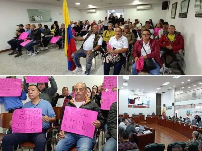 Más de 150 vendedores informales asistieron al Concejo de Manizales al debate del Proyecto de Acuerdo 015.