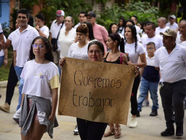 Protesta habitantes Vegachí- foto alcaldía