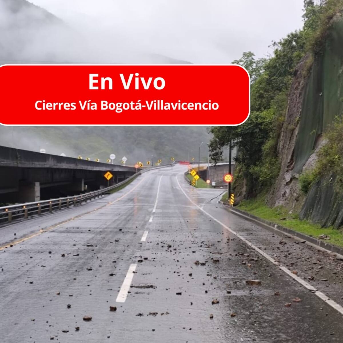 Vía Bogotá-Villavicencio: minuto a minuto del cierre total por lluvias; puntos críticos y más