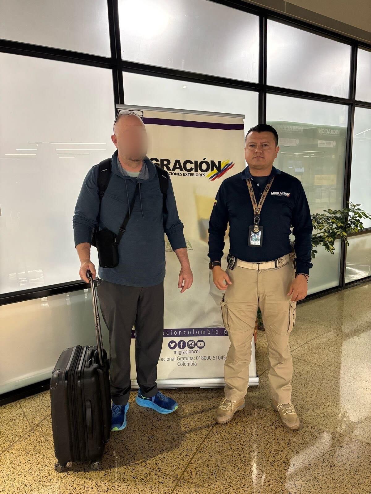 Las autoridades migratorias ordenaron la expulsión inmediata del extranjero a su país de origen. Foto: Migración Colombia.