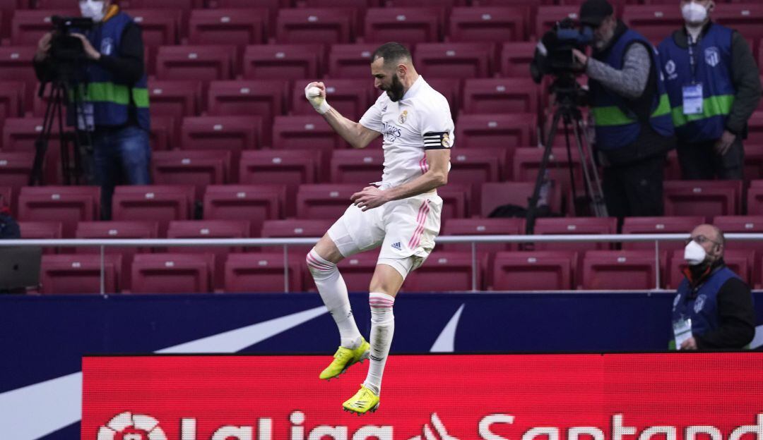 Karim Benzema, autor del gol del empate en el derbi madrileño