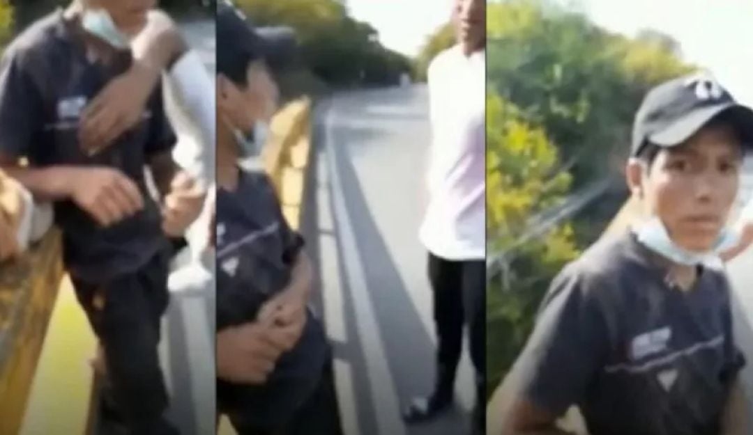 Peruano lanzado de puente por extranjeros.