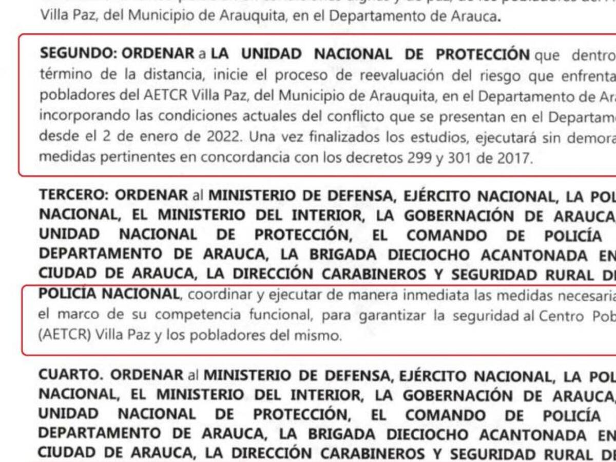 Juez ordena protección para firmantes del acuerdo de paz en Arauca