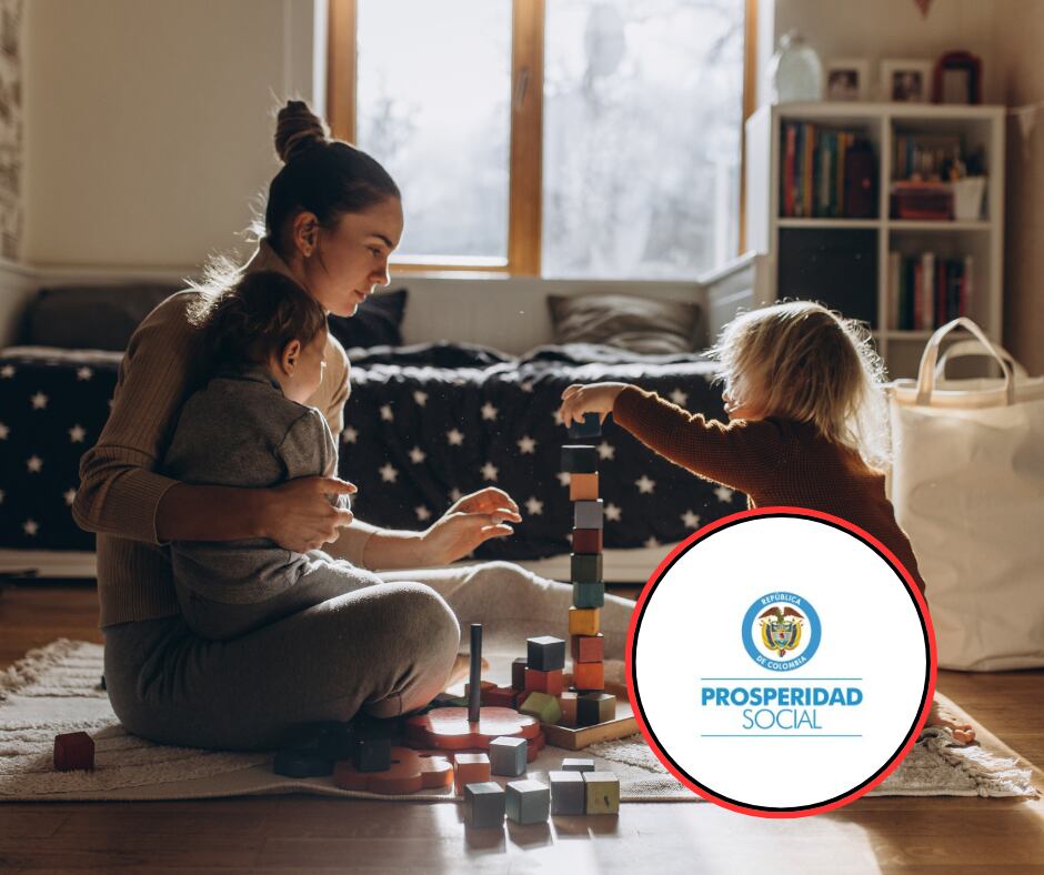 Madre con sus hijos pequeños (Getty Images)