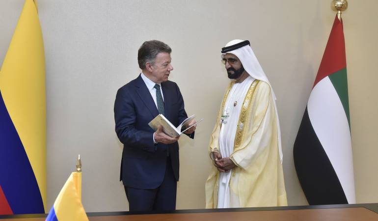 El proceso de paz y el posconflicto en Colombia, tema de conversación entre el Presidente Santos y el Emir de Dubái, Jeque Mohammed bin Rashid Al Maktoum.