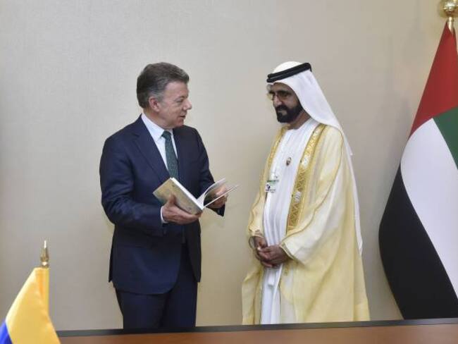 El proceso de paz y el posconflicto en Colombia, tema de conversación entre el Presidente Santos y el Emir de Dubái, Jeque Mohammed bin Rashid Al Maktoum.