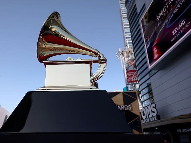 Los Ángeles, CA February 1, 2026 Grammy Awards gramophone outside Crypto.com Arena in Los Angeles, CA, Sunday, Feb. 1, 2026. (Allen J. Schaben / Los Angeles Times via Getty Images)