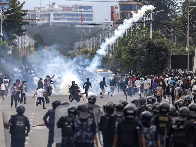 Protestas en Nepal. Foto por PRABIN RANABHAT / AFP