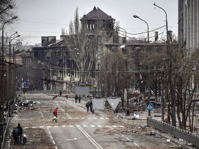 Destrucción de la ciudad de Mariupol, al sureste de Ucrania, tras 3 meses de guerra.               Foto: Getty 