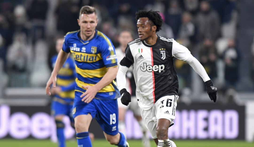Juan Guillermo Cuadrado en el encuentro contra el Parma