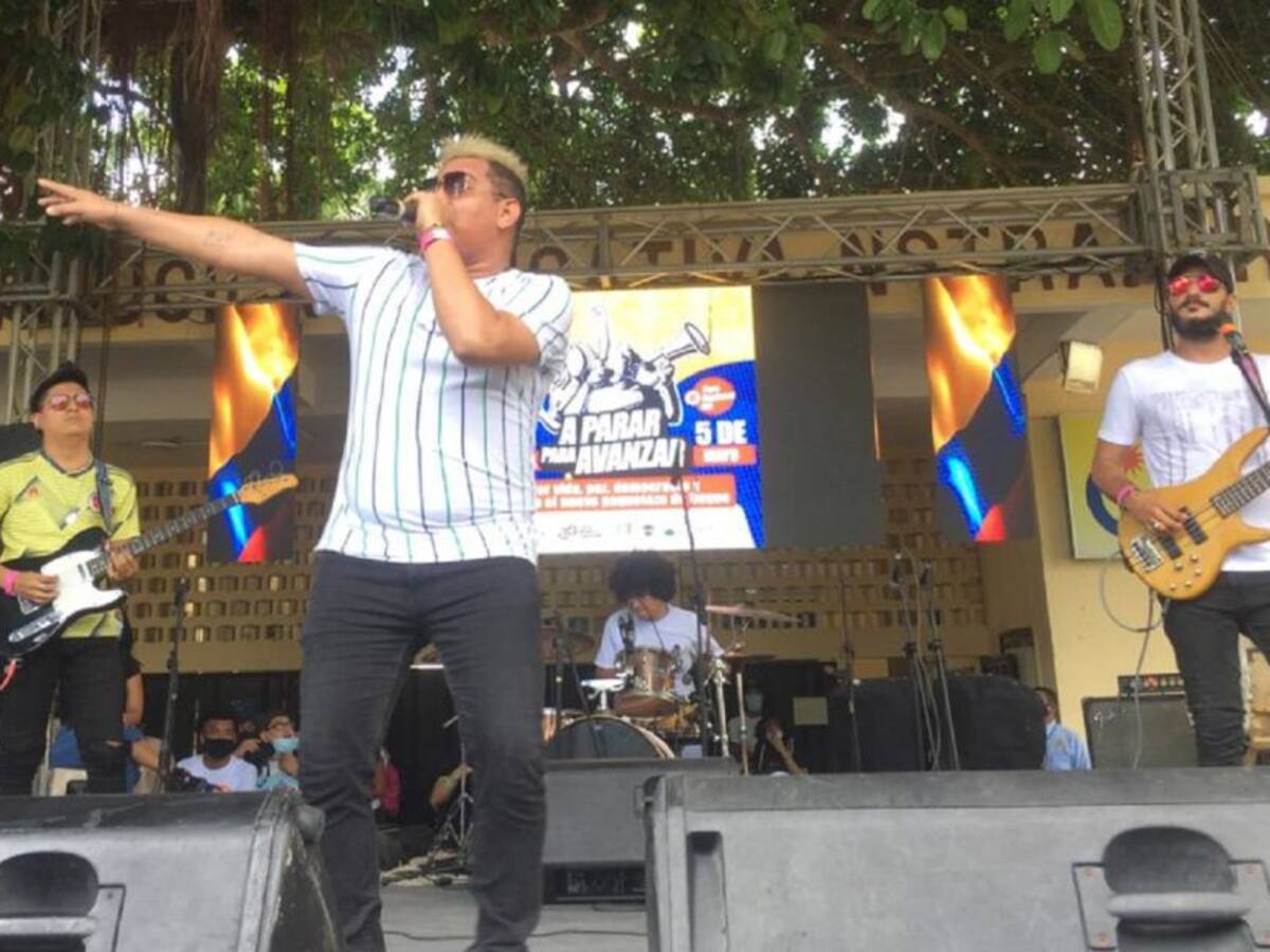 Artistas de Cartagena apoyaron el paro nacional con un concierto