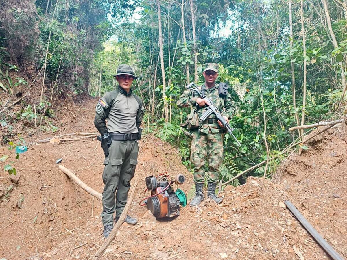 Intervienen 3 zonas mineras para la extracción ilegal de oro en el oriente de Caldas