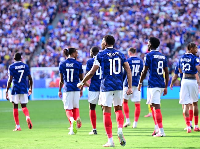 NEW JERSEY, USA - JUNE 30: Kylian Mbappe of France celebrates with his teammates after scoring a goal during the 2026 FIFA World Cup Round of 32 match between France and Sweden at New Jersey Stadium (MetLife Stadium) in East Rutherford, New Jersey, USA, on June 30, 2026. (Photo by Abdulhamid Hosbas/Anadolu via Getty Images)