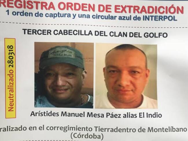 Así era alias el "Indio", tercero del Clan del Golfo