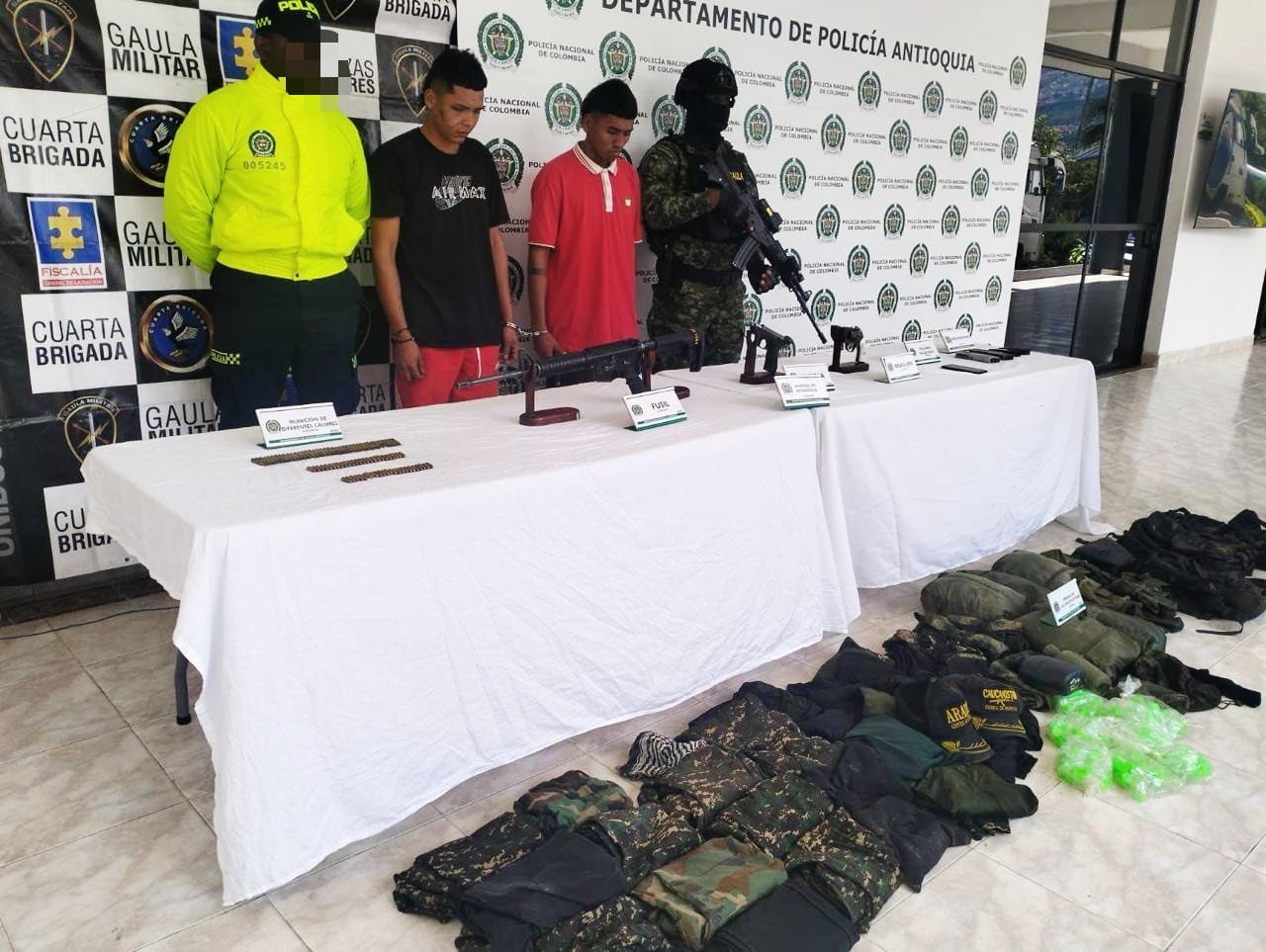 capturados frente 36 de disidencias en Toledo- foto Cuarta Brigada