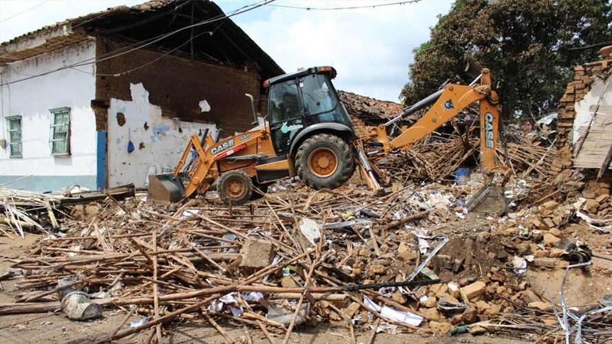 Se reportaron en total 80 registros entre locales y viviendas que presentan daños por cuenta del atentado en Santander de Quilichao. Foto: Unidad de Víctimas
