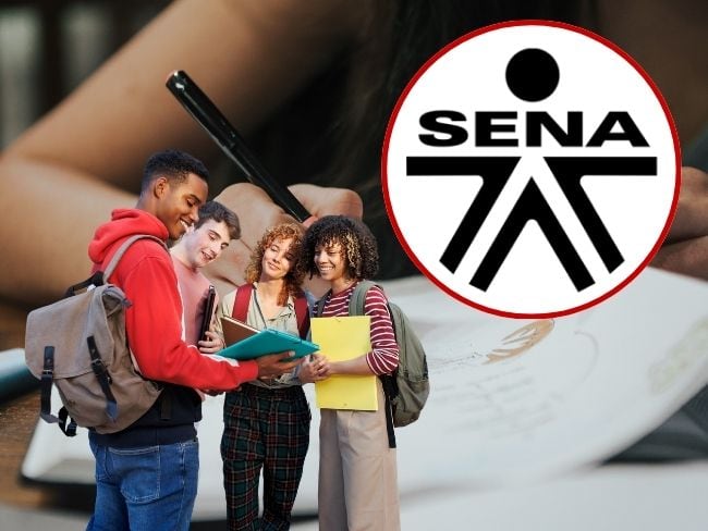 Imagen de referencia, foto Gettyimages, Canva y logo del SENA.