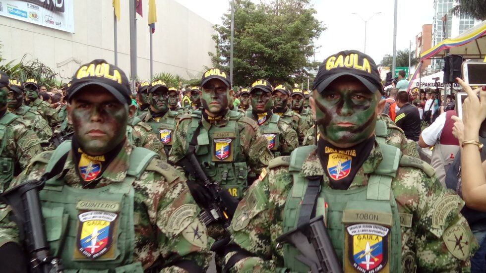 El gaula de la ejército presente en el desfile