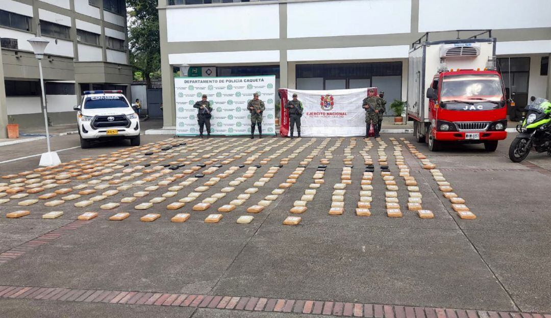 El estupefaciente fue incautado en dos hechos que se registraron sobre la vía Suaza en Florencia.