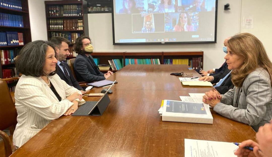 La vicepresidenta y canciller, Marta Lucía Ramírez, durante su visita a la CIDH. 