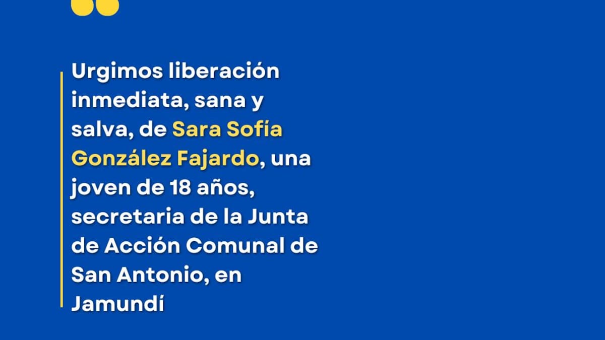 ONU exige liberación inmediata de joven líder secuestrada en Jamundí