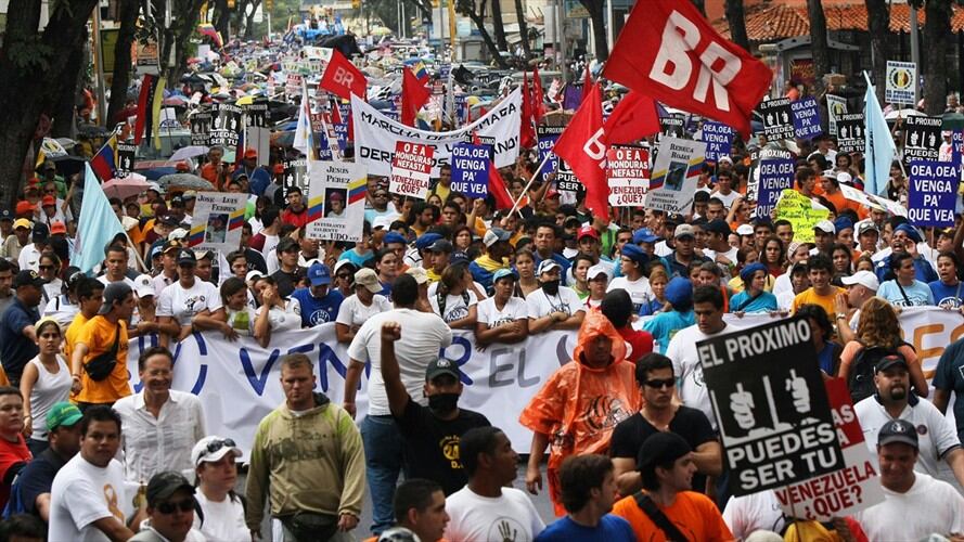 Protesta estudiantil en Caracas. Foto: Getty Images