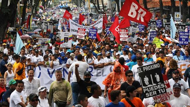 Protesta estudiantil en Caracas. Foto: Getty Images