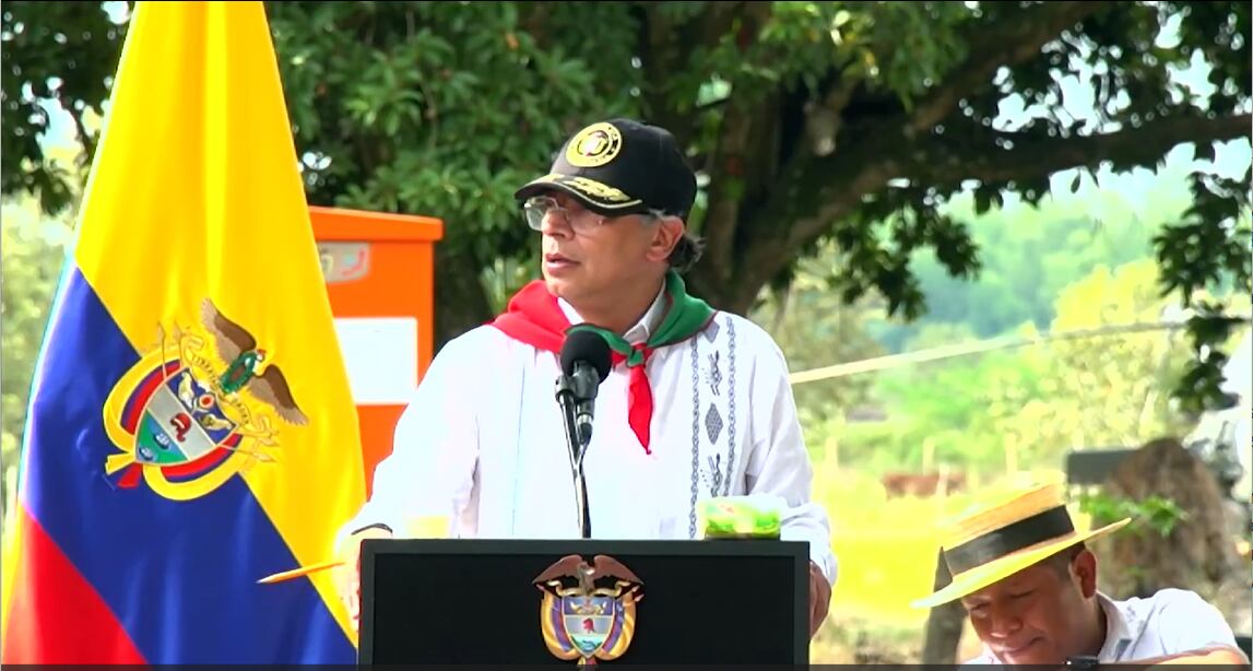 Presidente Gustavo Petro en Caloto, Cauca, Crédito: Presidencia de Colombia.