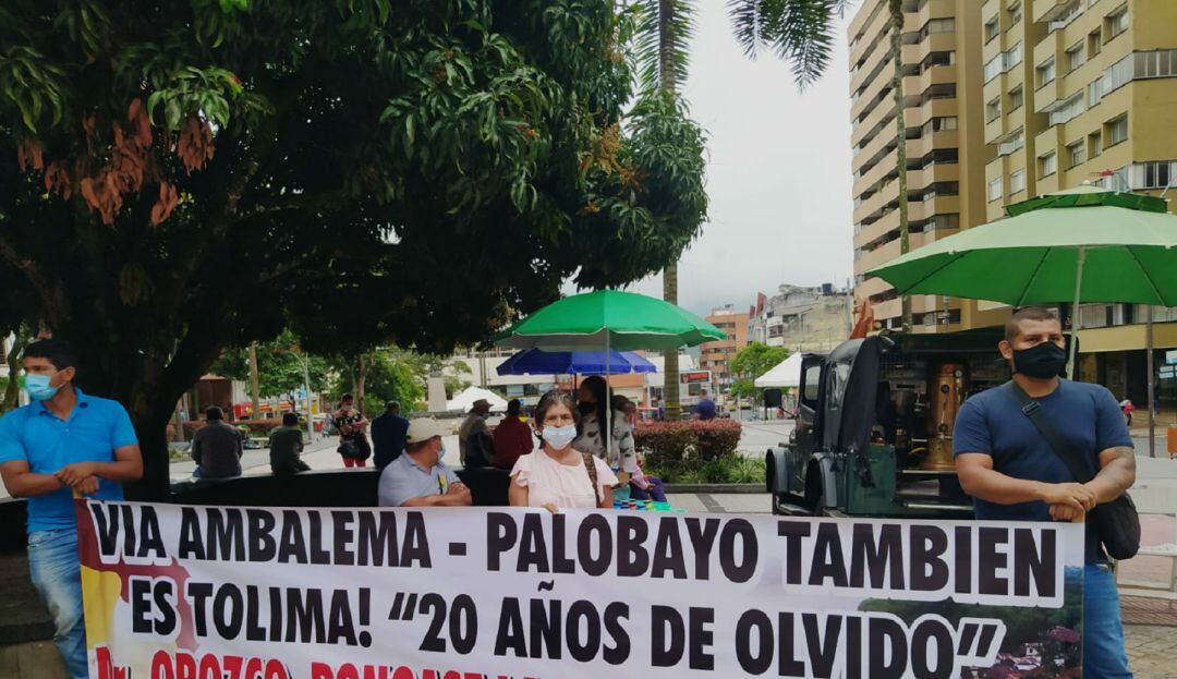 Protesta de la comunidad del municipio de Ambalema 