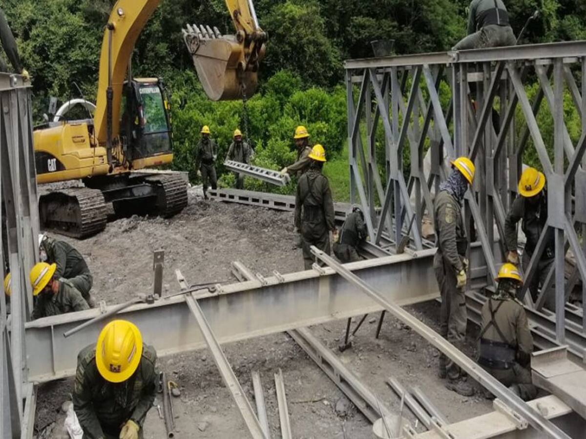 Con puente militar se habilitó paso en la vía Aguada - San Benito