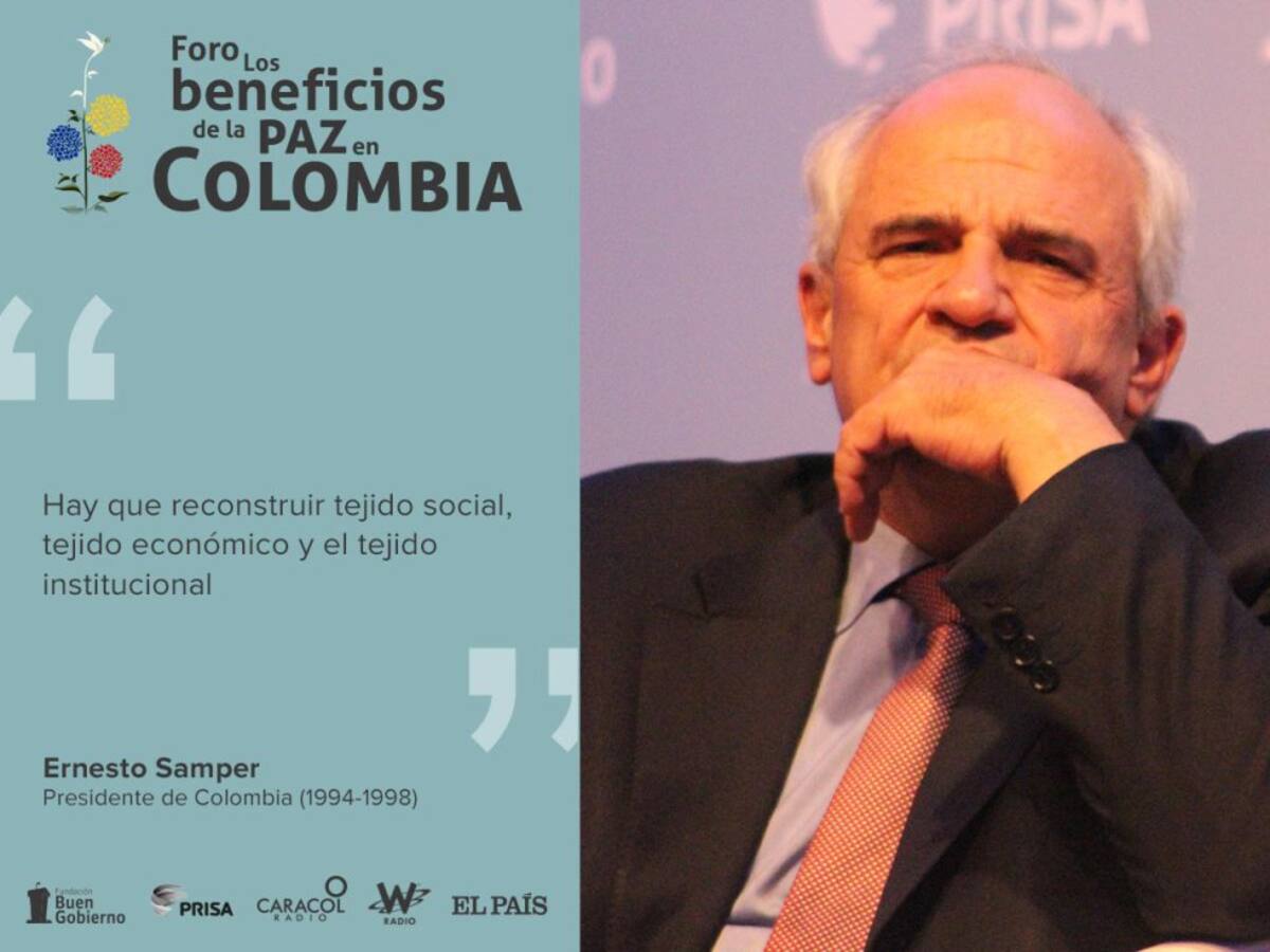 En su dialogo con Dario Arizmendi en el panel de ex presidentes del foro “los beneficios de la paz en Colombia”, habló de las dificultades políticas que siempre se atraviesan en los procesos de paz.