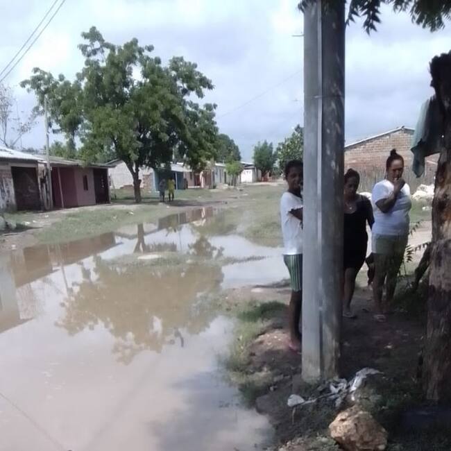 Inundaciones en calles de Campo de la Cruz, Atlántico