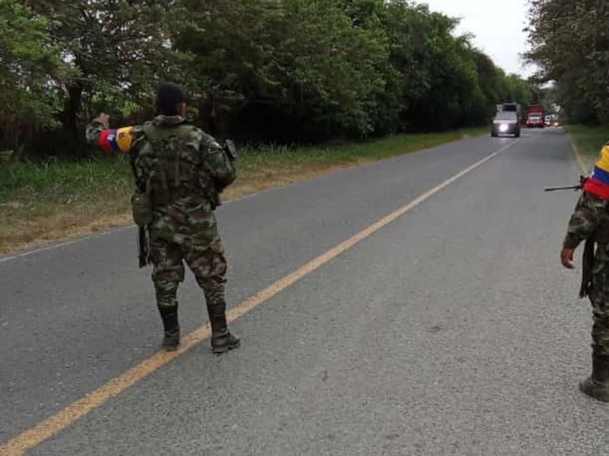 Disidencias de las Farc instalaron un retén ilegal en el norte del Cauca
