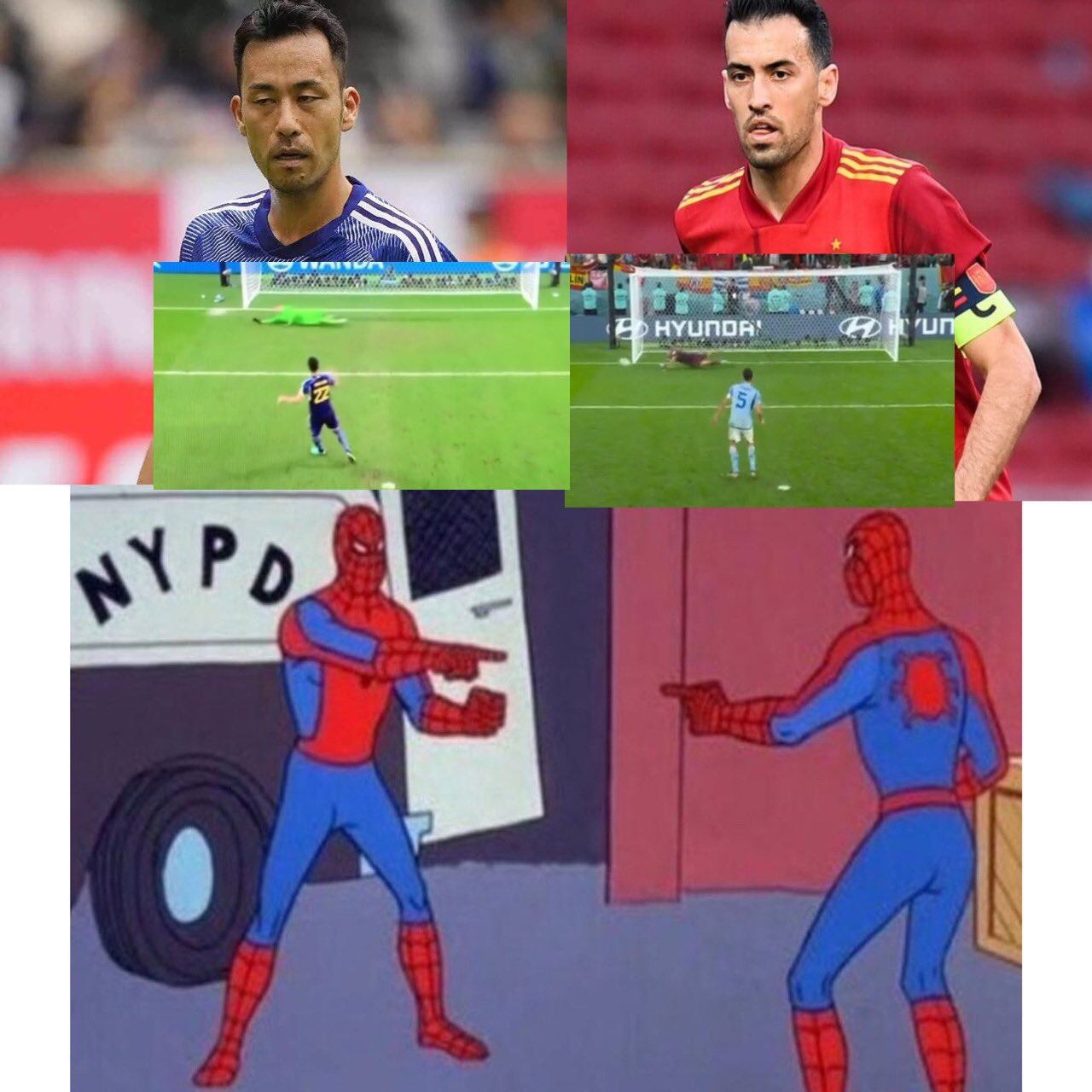 Meme de la eliminación de España en Qatar 2022 / Twitter: @nocontextfooty