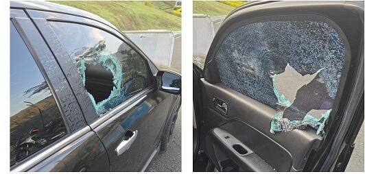 Así quedó el carro del investigador del portal IFM Noticias- fotos Daniel Esteban Salazar