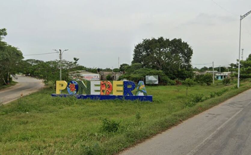 Entrada al municipio de Ponedera. Foto: Google Maps.