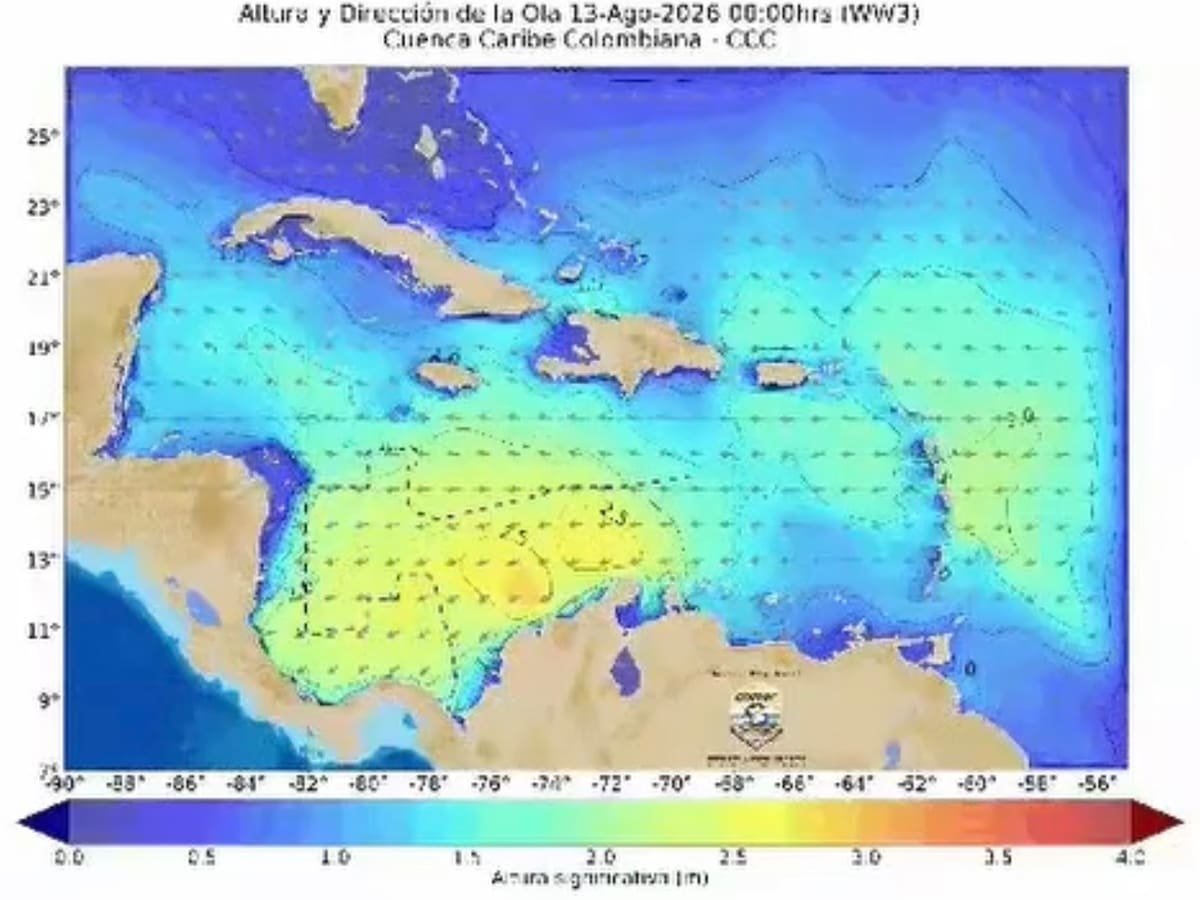 DIMAR advierte aumento de vientos y oleaje en el Caribe: Santa Marta bajo vigilancia