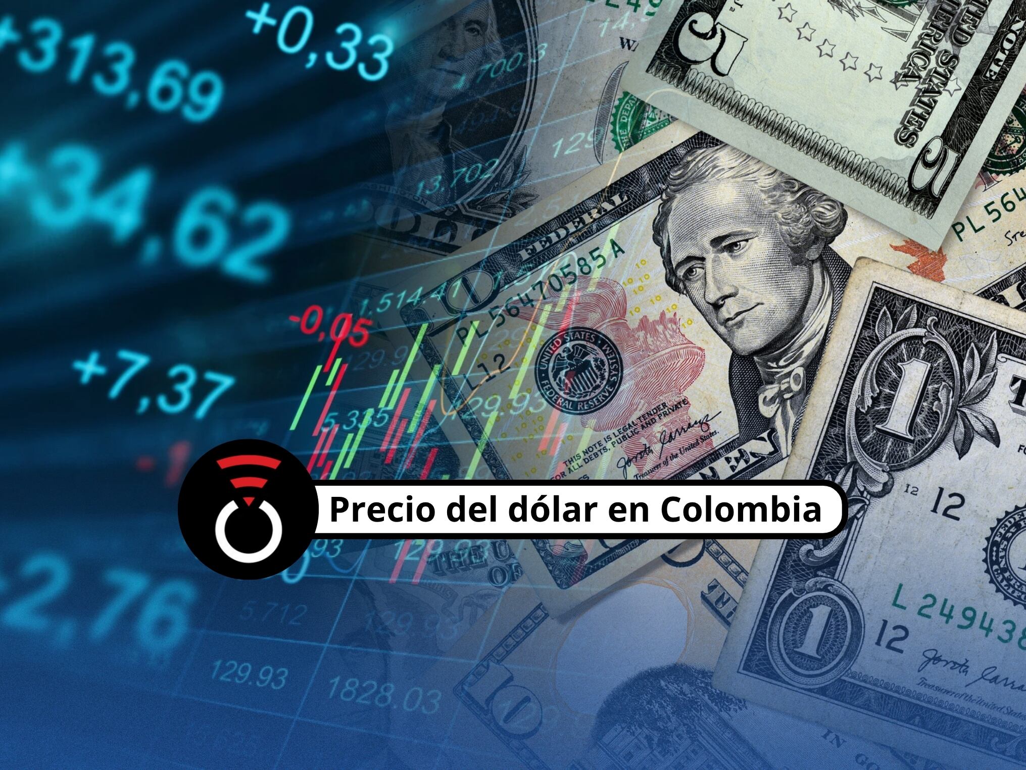De fondo: A la izquierda, una imagen de referencia de gráficos económicos, mientras que a la derecha se encuentrans esparcidos dólares norteamericanos (Crédito: Getty Images)