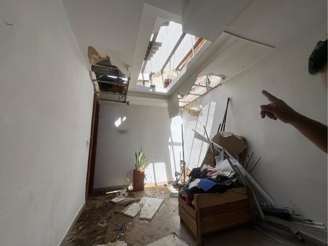 Casa cultural en Bucaramanga quedó destruida tras fuertes lluvias. Foto: Suministrada.