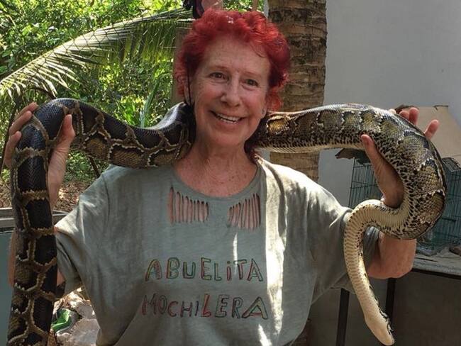 Kandy García es la abuelita mochilera