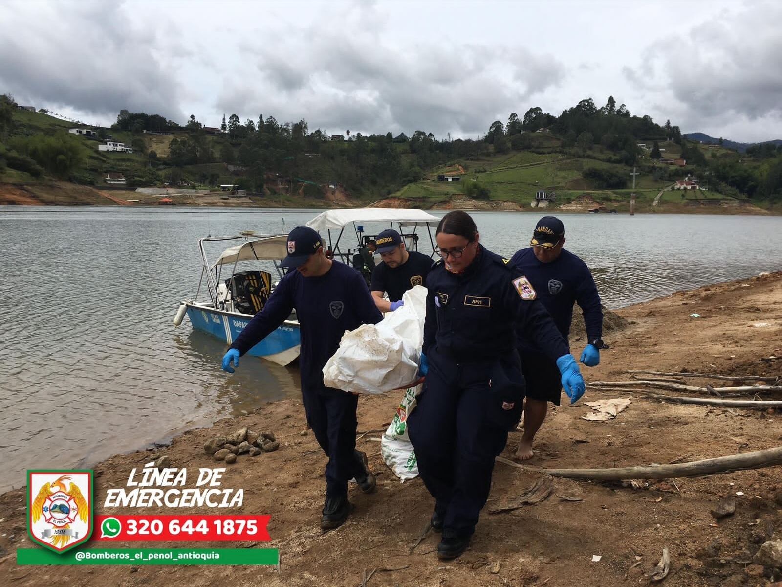 Ahogado embalse El Peñol- foto bomberos
