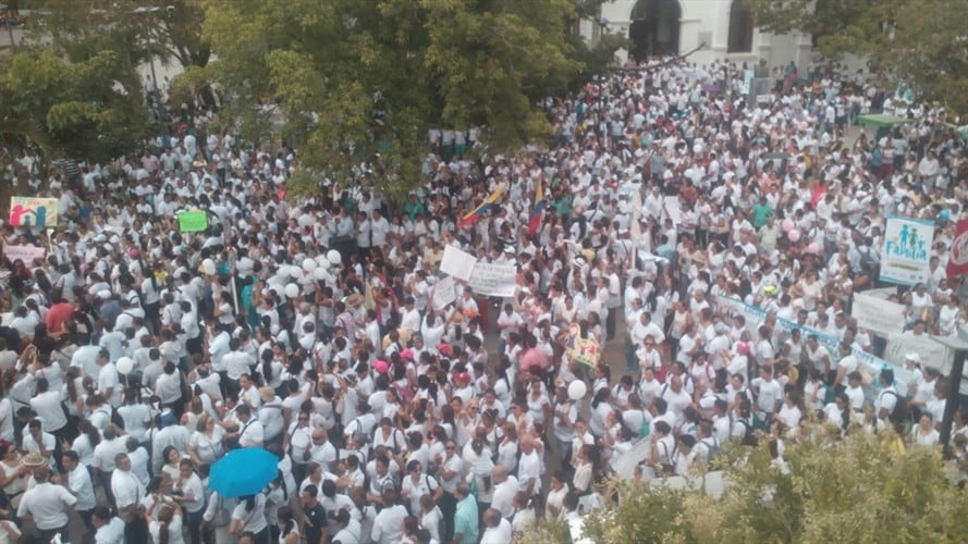 Marcha en Montería . Foto: W Radio.