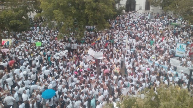 Marcha en Montería . Foto: W Radio.